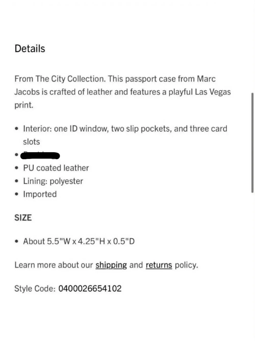 Marc Jacobs Las Vegas Iconic Landmarks The Passport Holder - Limited Release NWT
